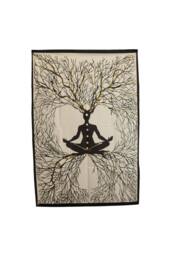 KDMD Chakra Earth Connection Cotton Wall Art 70x110cm for Meditation & Yoga in Black - Size: 70x110 cm - thumbnail 2