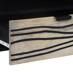 Berkfield Home Media Storage Cabinets & Racks with Drawer with Shelf with Storage White & Black - thumbnail 7