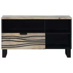 Berkfield Home Media Storage Cabinets & Racks with Drawer with Shelf with Storage White & Black - thumbnail 3