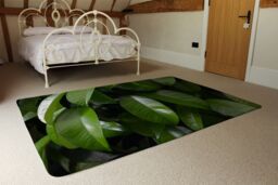 Benjamin Tate Design Closeup Of Beautiful Glossy Green Leaves Designer Rug in Natural - Size: Large - thumbnail 3