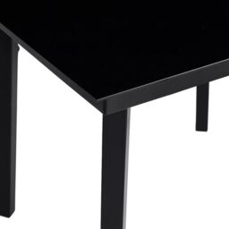 Berkfield Home Garden Dining Table Black 80x80x74 cm Steel & Glass - Size: 80 x 80 x 74 cm - thumbnail 4