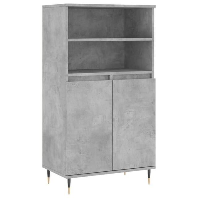 Berkfield Home Highboard Concrete Grey 60x36x110 cm Engineered Wood - Size: 60 x 36 x 110 cm - image 1
