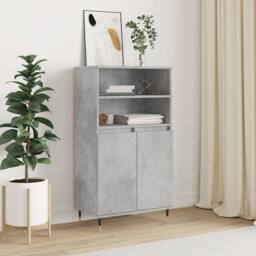 Berkfield Home Highboard Concrete Grey 60x36x110 cm Engineered Wood - Size: 60 x 36 x 110 cm - thumbnail 2
