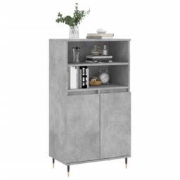 Berkfield Home Highboard Concrete Grey 60x36x110 cm Engineered Wood - Size: 60 x 36 x 110 cm - thumbnail 3