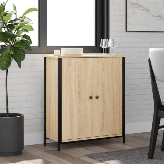 Berkfield Home Sideboard Sonoma Oak 70x30x80 cm Engineered Wood in Light Tan - Size: 70 x 30 x 80 cm - image 1