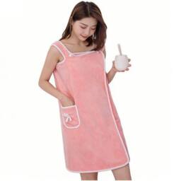Obasyhig Coral Fleece Thickened Bathrobe Blanket & Towel in Pink - thumbnail 3