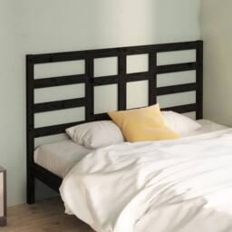 Berkfield Home Bed Headboard Black 126x4x104 cm Solid Wood Pine - Size: 126 x 4 x 104 cm - thumbnail 2