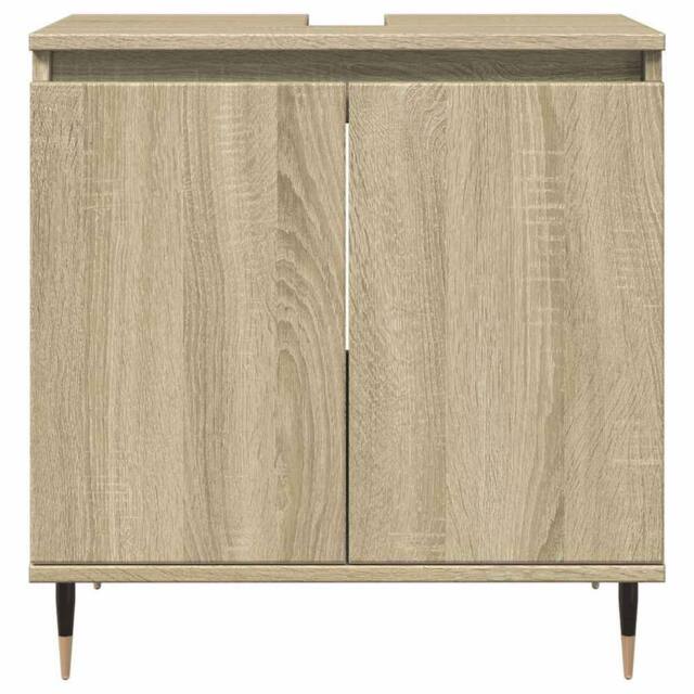 Berkfield Home Durable Bathroom Cabinet Sonoma Oak 58x33x60 cm Engineered Wood in Light Tan - Size: 58 x 33 x 60 cm - image 1