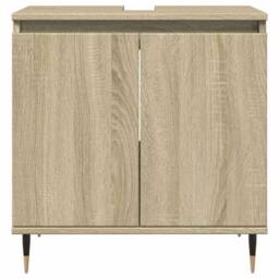 Berkfield Home Durable Bathroom Cabinet Sonoma Oak 58x33x60 cm Engineered Wood in Light Tan - Size: 58 x 33 x 60 cm