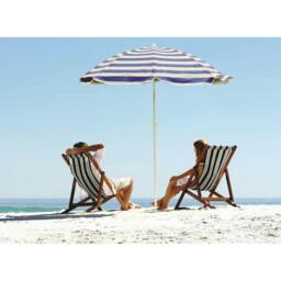 EONLION Beach Tilting Parasol Umbrella 1.7m Patio in Blue - Size: 120 - thumbnail 5