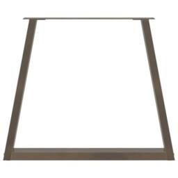 Berkfield Home Modern Dining Table Legs V-Shape 3 pcs Natural Steel 80x(72-73.3) in Brown - thumbnail 5