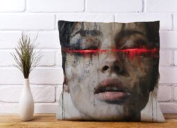 Warren Reed - Designer Abstract Face In Motion Cushions - Size: 33 cm x 48 cm - thumbnail 2