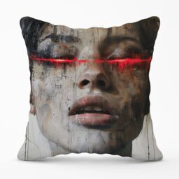 Warren Reed - Designer Abstract Face In Motion Cushions - Size: 33 cm x 48 cm - thumbnail 1