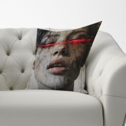 Warren Reed - Designer Abstract Face In Motion Cushions - Size: 33 cm x 48 cm - thumbnail 3