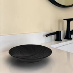 Showerdrape Ripple Textured 3 Piece Bathroom Accessory Set in Black - thumbnail 4