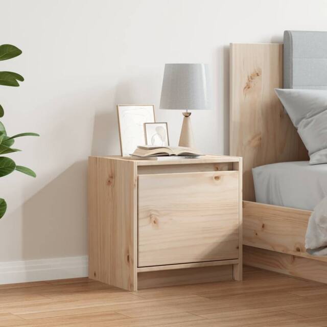 Berkfield Home Beautiful Bedside Cabinet 40x30.5x40 cm Solid Pinewood in Natural - image 1