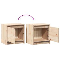 Berkfield Home Beautiful Bedside Cabinet 40x30.5x40 cm Solid Pinewood in Natural - thumbnail 8