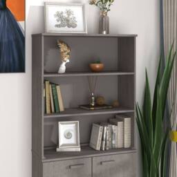 Berkfield Home Top for Highboard HAMAR Light Grey 85x35x100cm Solid Wood Pine - Size: 85 x 35 x 100 cm - thumbnail 2