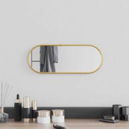 Berkfield Home Wall Mirror Gold 40x15 cm Oval - thumbnail 2
