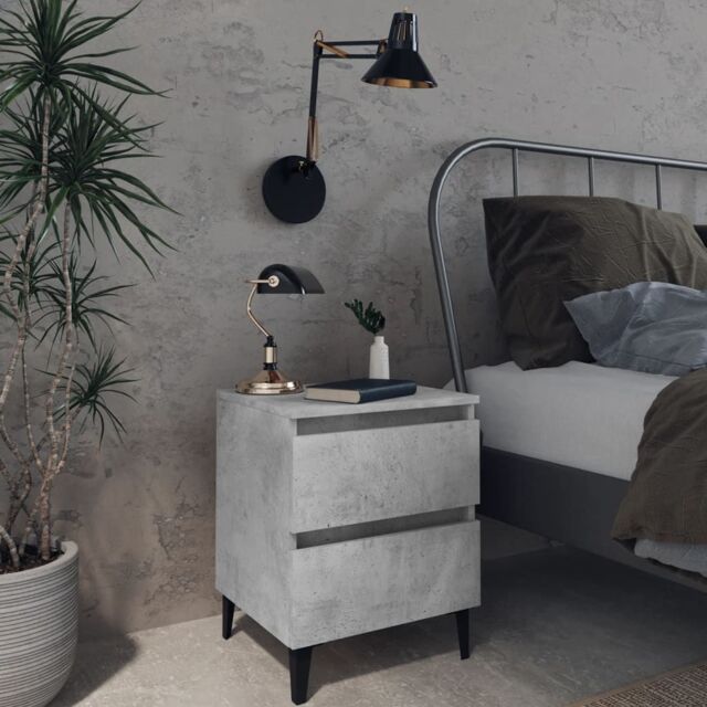 Berkfield Home Bed Cabinet Concrete Grey 40x35x50 cm Engineered Wood - Size: 40 x 35 x 50 cm - image 1