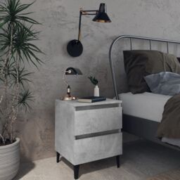 Berkfield Home Bed Cabinet Concrete Grey 40x35x50 cm Engineered Wood - Size: 40 x 35 x 50 cm - thumbnail 1