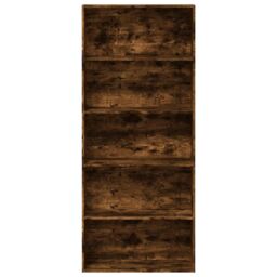 Berkfield Home Book Cabinet Smoked Oak 80x30x189 cm Engineered Wood in Brown - Size: 80 x 30 x 189 cm - thumbnail 4