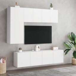 Berkfield Home TV Cabinets Wall-mounted 2 pcs White 60x30x41 cm - Size: 60 x 30 x 41 cm - thumbnail 3