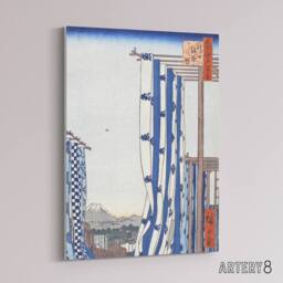 "Artery8 Dyers Quarters Kanda Canvas Wall Art Print Utagawa Hiroshige in Blue - Size: W18"" x H24""" - thumbnail 2