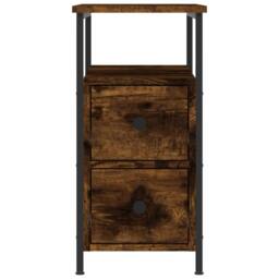 Berkfield Home Durable Bedside Cabinets 2 pcs Smoked Oak 30x60x60 cm Engineered Wood in Brown - Size: 30 x 60 x 60 cm - thumbnail 6