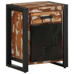 Berkfield Home Bedside Cabinet Multicolour 40x30x50 cm Solid Wood Reclaimed - Size: 40 x 30 x 50 cm - thumbnail 2
