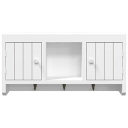 Berkfield Home Key Cabinet White 40x8.5x20 cm Engineered Wood&Steel - thumbnail 5