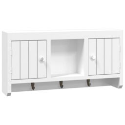 Berkfield Home Key Cabinet White 40x8.5x20 cm Engineered Wood&Steel - thumbnail 2