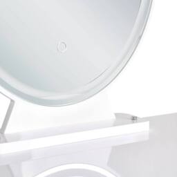Wyld and Coco Luxe White and Gold Dressing Table LED Oval Mirror and Stool 2 Drawers - thumbnail 8