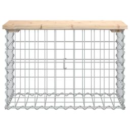 Berkfield Home Garden Bench Gabion Design 63x31.5x42 cm Solid Wood Pine in Brown - thumbnail 3