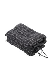 Living and Home 125cm L x 48cm W Plaid Print Beach Chair Seat Cushion Button Tufted Lounge Cushion in Black - Size: 125 cm L x 48 cm W - thumbnail 4