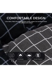 Living and Home 125cm L x 48cm W Plaid Print Beach Chair Seat Cushion Button Tufted Lounge Cushion in Black - Size: 125 cm L x 48 cm W - thumbnail 5