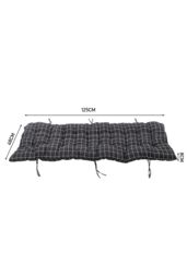 Living and Home 125cm L x 48cm W Plaid Print Beach Chair Seat Cushion Button Tufted Lounge Cushion in Black - Size: 125 cm L x 48 cm W - thumbnail 3