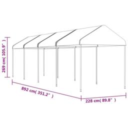 Berkfield Home Gazebo with Roof White 8.92x2.28x2.69 m Polyethylene - thumbnail 5