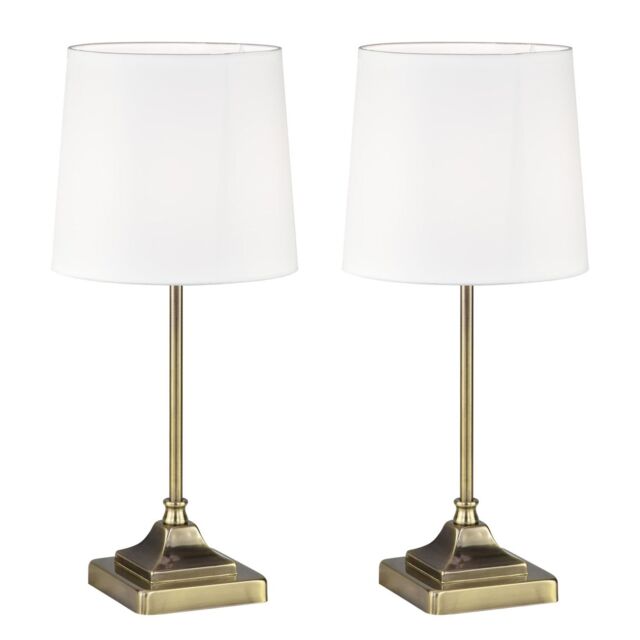First Choice Lighting Set of 2 Aldersley - Antique Brass Lamps in Gold - image 1