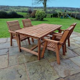 Churnet Valley Garden Furniture Ltd Valley 4XC Table Set - Min. Assembly Required - Set of Cushions Inc in Brown - thumbnail 4
