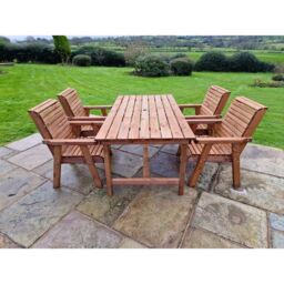 Churnet Valley Garden Furniture Ltd Valley 4XC Table Set - Min. Assembly Required - Set of Cushions Inc in Brown - thumbnail 2