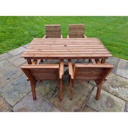 Churnet Valley Garden Furniture Ltd Valley 4XC Table Set - Min. Assembly Required - Set of Cushions Inc in Brown - thumbnail 3