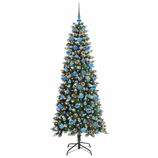 Berkfield Home Elegant Artificial Christmas Tree with 300 LEDs Green 76 x 76 x 180 cm - image 1