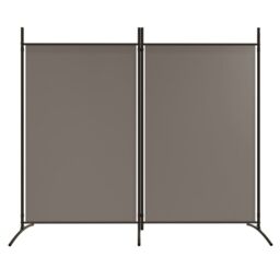 Berkfield Home 2-Panel Room Divider Anthracite 175x180 cm Fabric in Black - thumbnail 3