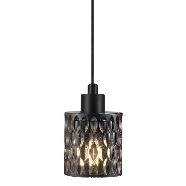 Nordlux Hollywood Pendant Light Smoked Black Glass Dining Room E27 Mains - image 1