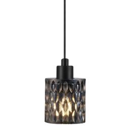 Nordlux Hollywood Pendant Light Smoked Black Glass Dining Room E27 Mains - thumbnail 1