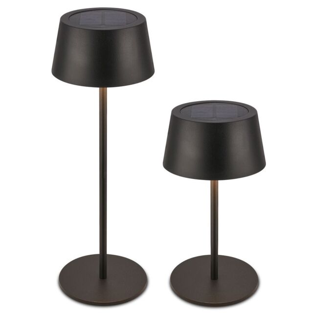BRILONER Black Matt Solar Powered CCT LED Table Lamp - image 1