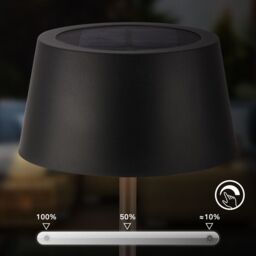 BRILONER Black Matt Solar Powered CCT LED Table Lamp - thumbnail 7