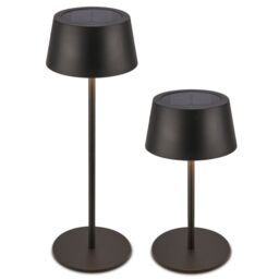 BRILONER Black Matt Solar Powered CCT LED Table Lamp - thumbnail 1