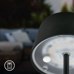BRILONER Black Matt Solar Powered CCT LED Table Lamp - thumbnail 5